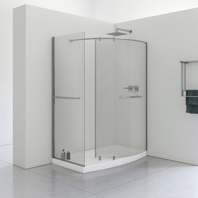 Cabine de douche encadrée à droite / à l'extérieur 34 "H 79,25" H, Chrome
