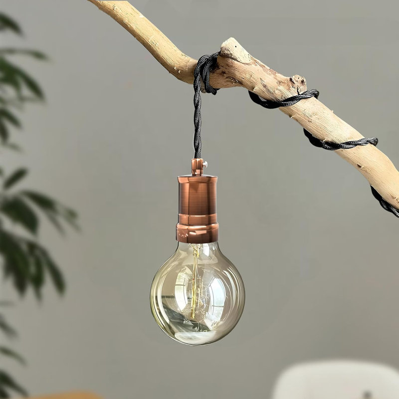 Vintage Industrial Lamp Light Bulb Holder, Copper