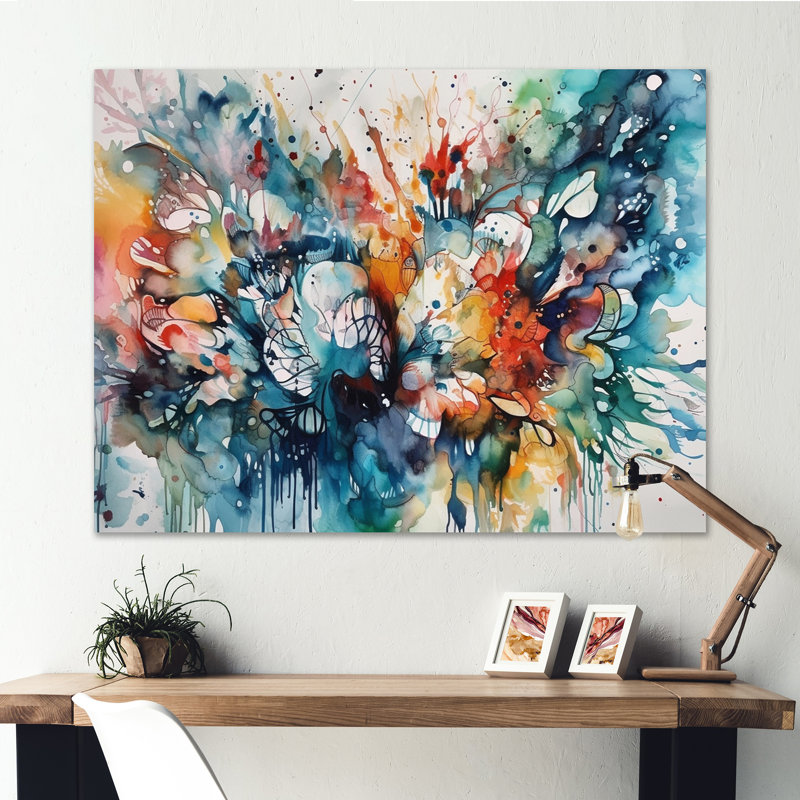 Captivating Boho Dance I - Abstract, reproduction d'art encadrée, H 16 po x l 32 po x P 1 po, Toile tendue