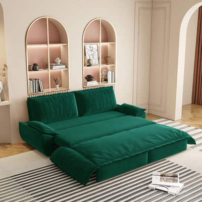 Canapé-lit escamotable de 73,2 po, canapé-lit convertible 3 en 1, causeuse en velours multifonctionnel