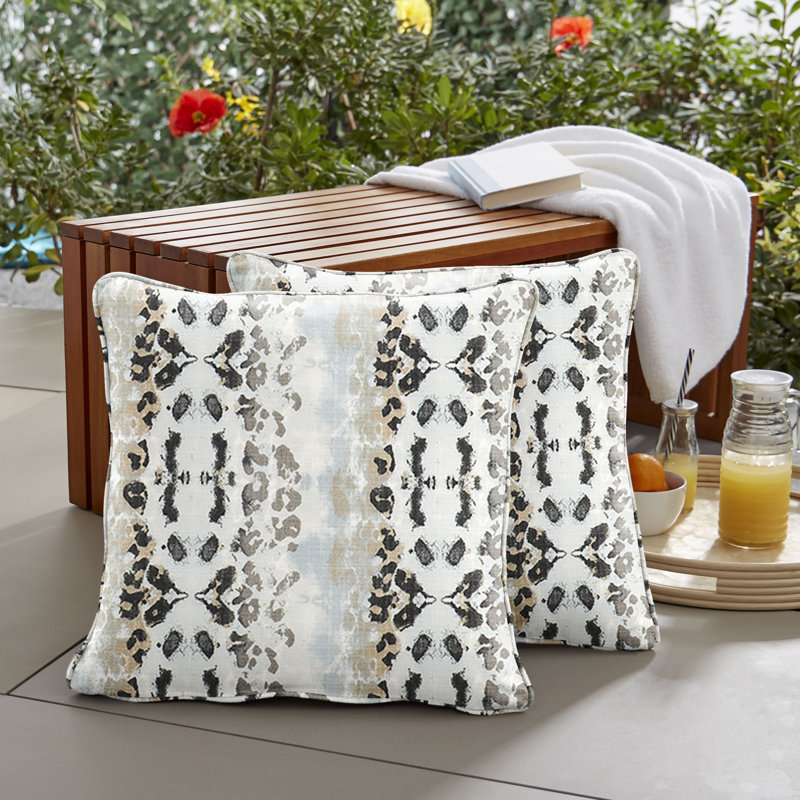 Housse de coussin carré Mali Minéral Blue, 16 po x 16 po