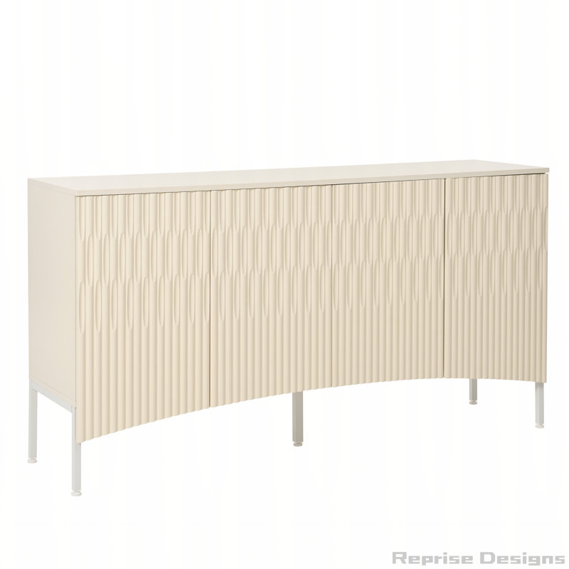 Buffet avec portes inférieures incurvées et rainures arquées