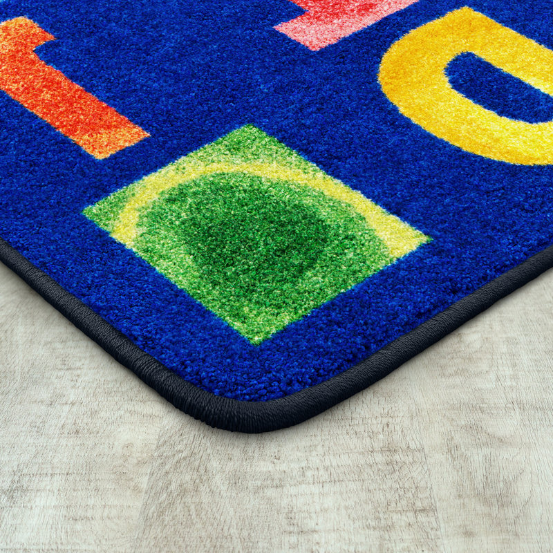 Tapis à motifs alphabet aquarelle Kid Essentials, Rectangle 7'8" x 10'9"