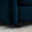 Chenille 2 places avec - siège bleu pour salon, base en bois massif, tissu pour le confort
