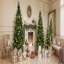 Arbre de Noël artificiel pin vert 8 pi, 6 pi, 4 pi pré-éclairé, ensemble de 3 arbres de Noël articulés avec 820 lumières DEL jaune chaud et 2539 branches, décoration de Noël pour la maison, le bureau et la fête