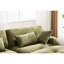 Canapé olive en forme de U avec 2 repose-pieds, 5 places modernes pour le salon, velours granulé doux et doux pour la peau, pieds en plastique stables en forme de velours en nuage pour un look confortable-1058315139