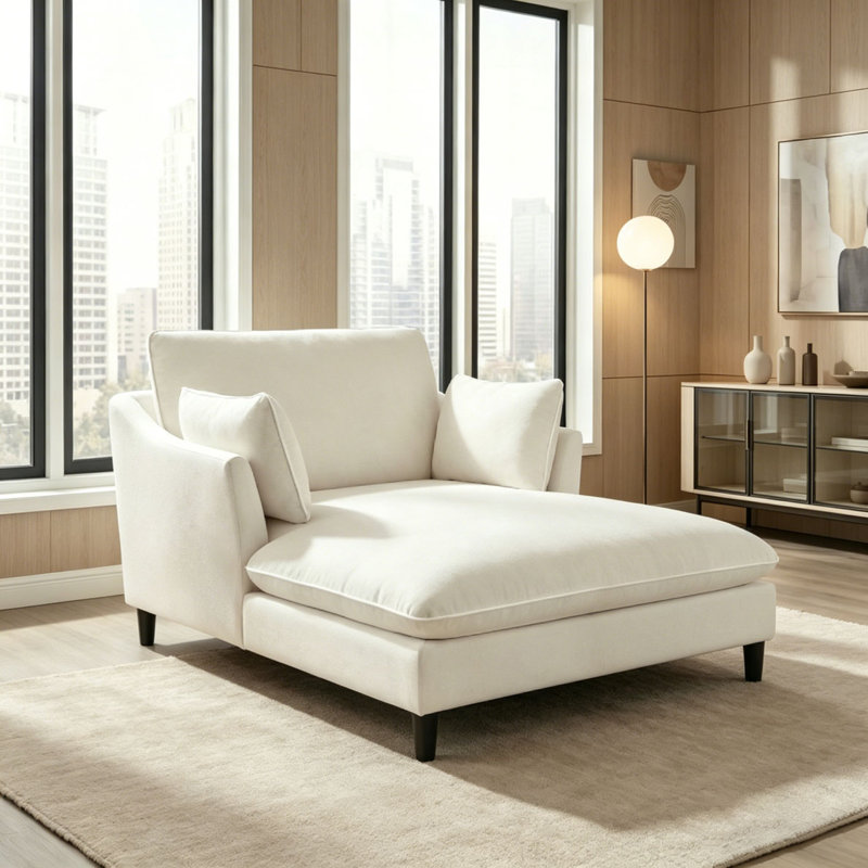 Canapé-lit 51,2 po Modern, Beige
