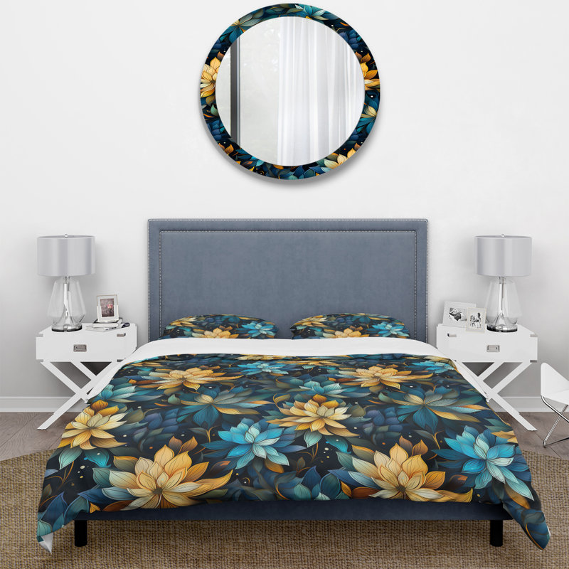 Ensemble de housse de couette à motif floral en microfibre Natures Meditation I