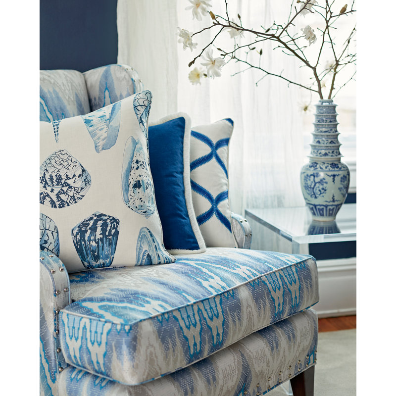 Jardin Coquina Linen Fabric, Porcelain