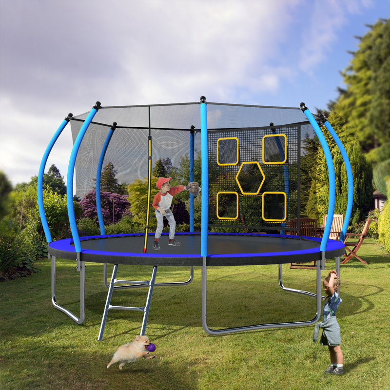 Trampoline for Kids_104X168X168, Black/Blue