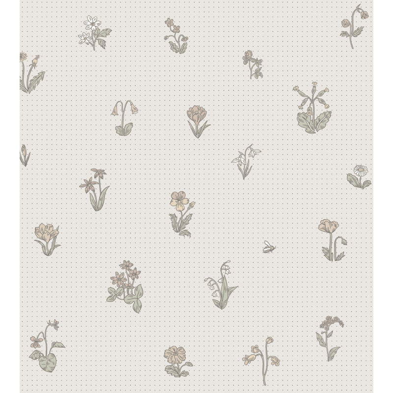 Kolonin Floral Wallpaper Roll, Pastel