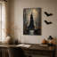 «Witch on Wooden Bridge in Moonlit Forest», art mural sur toile-1783529228