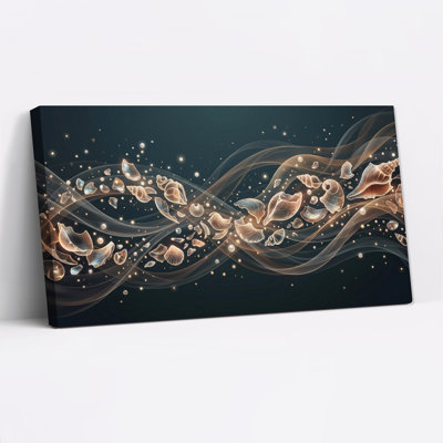Translucent Seashells in Glowing Waves Canvas Wall Art