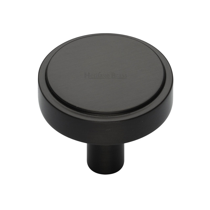 Heritage Brass Cabinet Knob Stepped Disc Design, 3.8cm