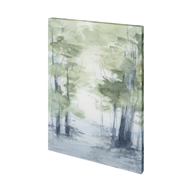 Toile texturée embellie à la main «Forest Dew I» par Melody Ducharme, H 36 po x l 27 po x P 1,5 po