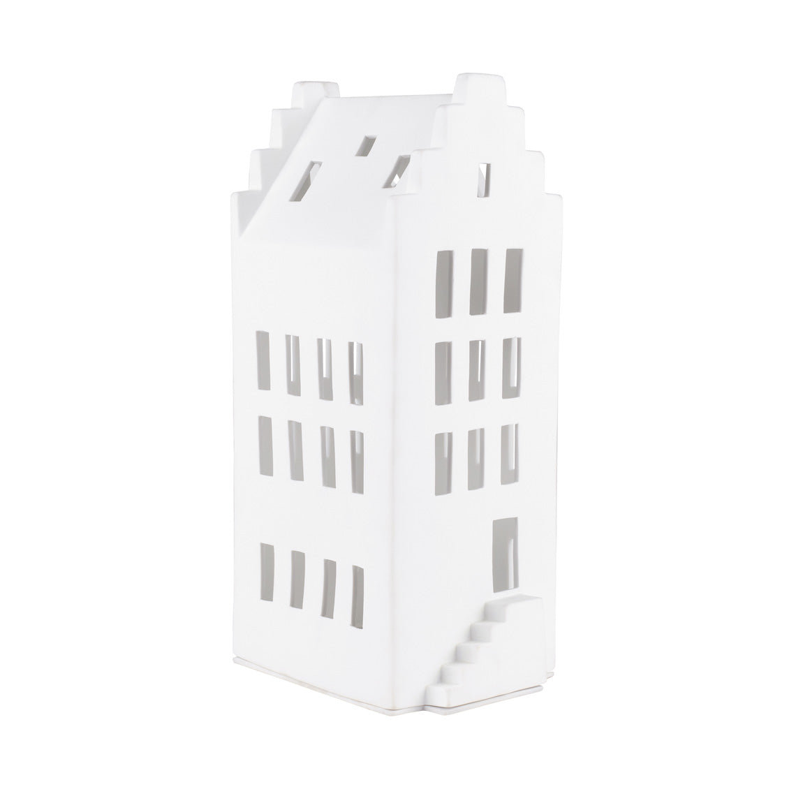Village House Porcelain Lantern, 12.4" H x 4.5" W x 6.1" D