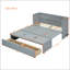 Lit escamotable double avec port USB et grand tiroir