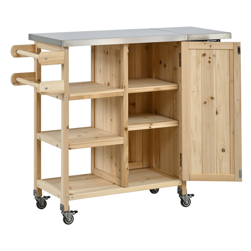 Îlot de cuisine extérieur pliable, Naturel
