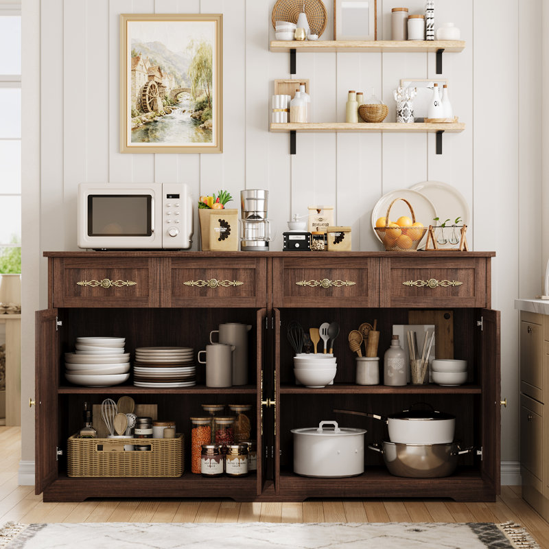 Buffet moderne brun de 63 po