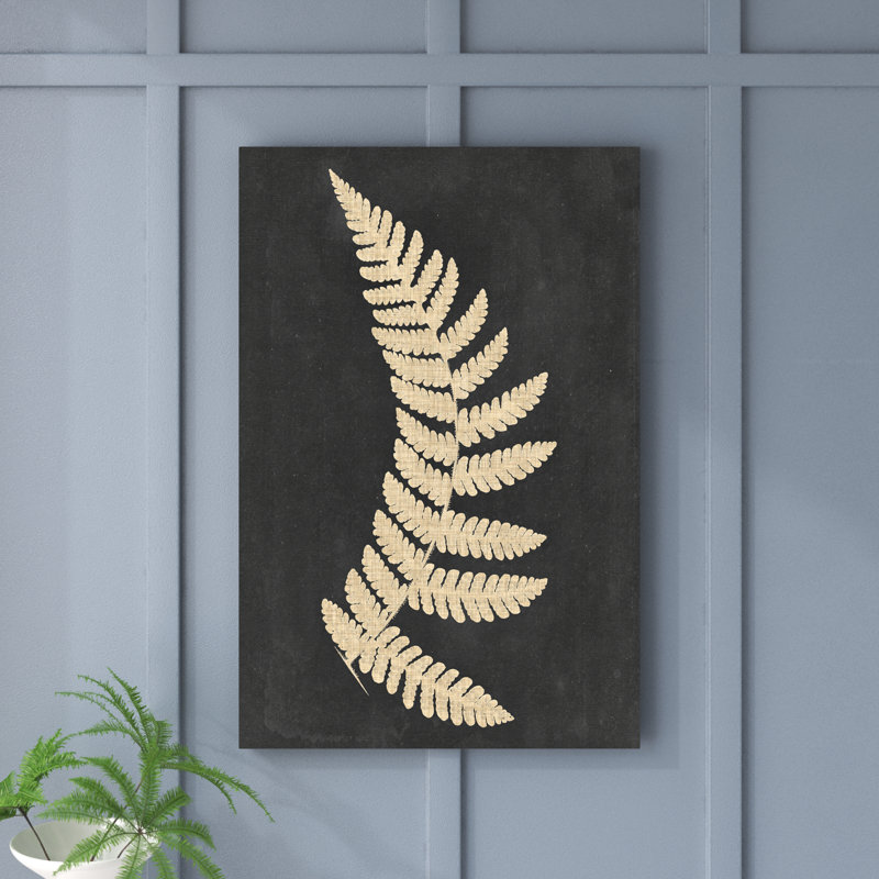 Linen Fern IV - reproduction d'art sur toile tendue, H 48 po x l 32 po x P 1 po