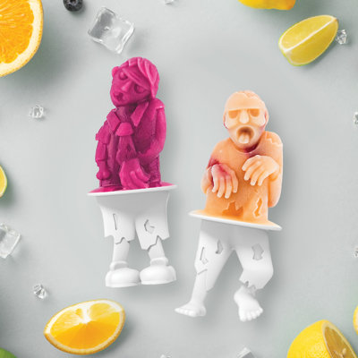 Tovolo Zombie Halloween Popsicle Molds Set of 4 BPA-Free Silicone Ice Pop Maker Dishwasher Safe