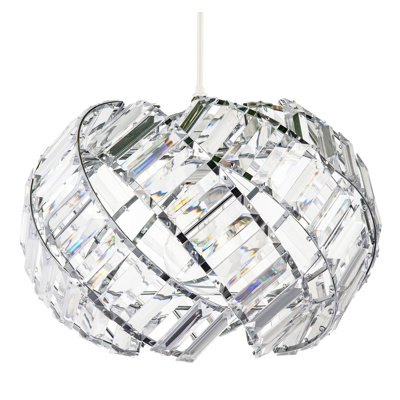 20 cm H Round Pendant Shade ( No Direct Attachment Method ) in Silver