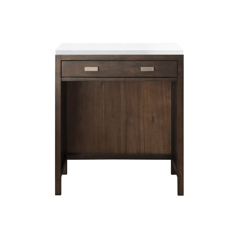 Addison Vanity, Mid-Century Acacia, White Zeus