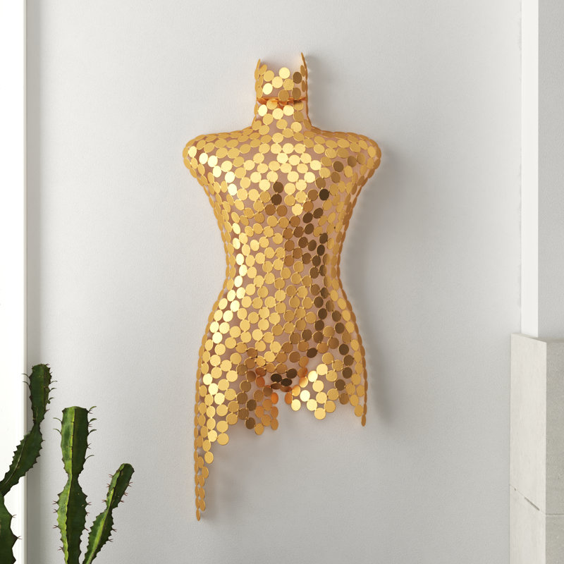 Domenic Male Torso Bust, Gold Leaf