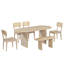 Ensemble de table de salle à manger 6 pièces avec banc, ensemble de chaises de table ovales pour 6 personnes, ensemble de salle à manger de style moderne-611518838