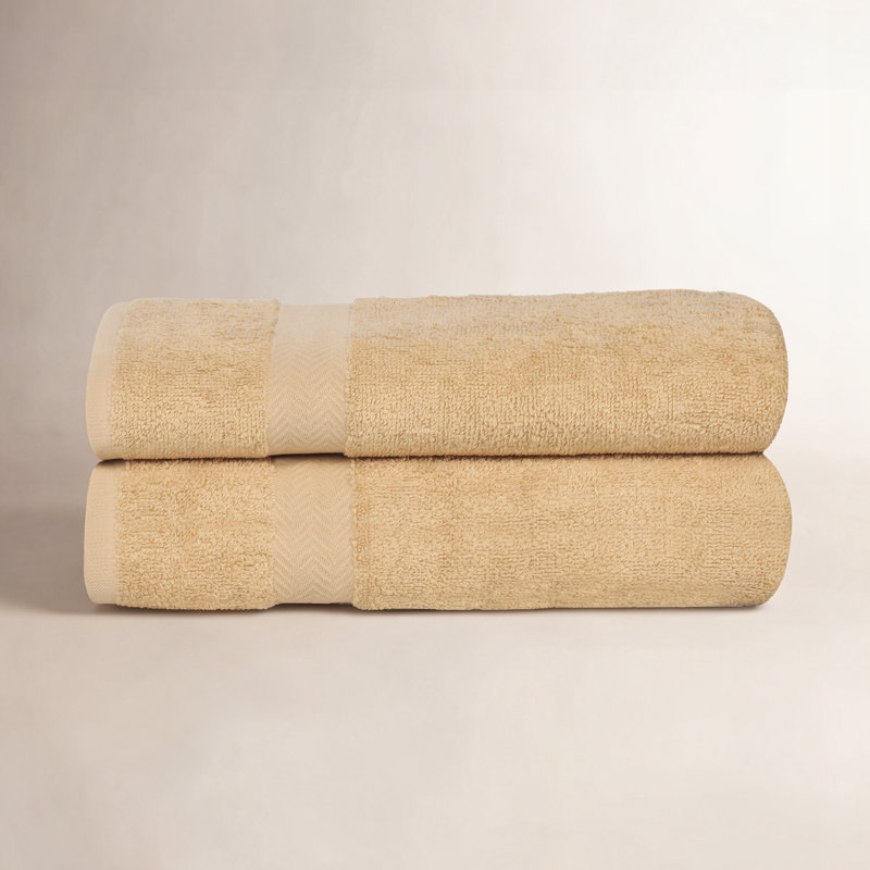 Franklin 100% Cotton Lightweight Quick-Drying Bath Sheet, Gold, 2 Pieces Towel Set