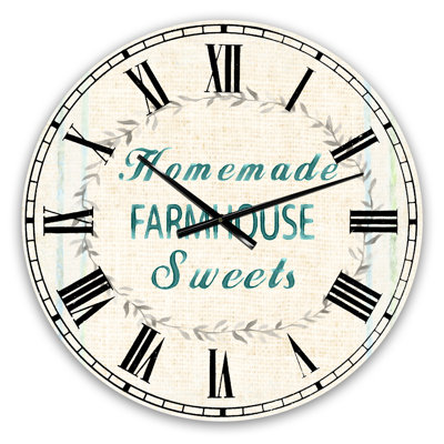 Farmhouse Oversized Wall Clock - Farmhouse Florals VIII