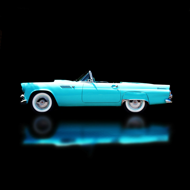 56 convertible T-Bird, H 36 po x l 36 po