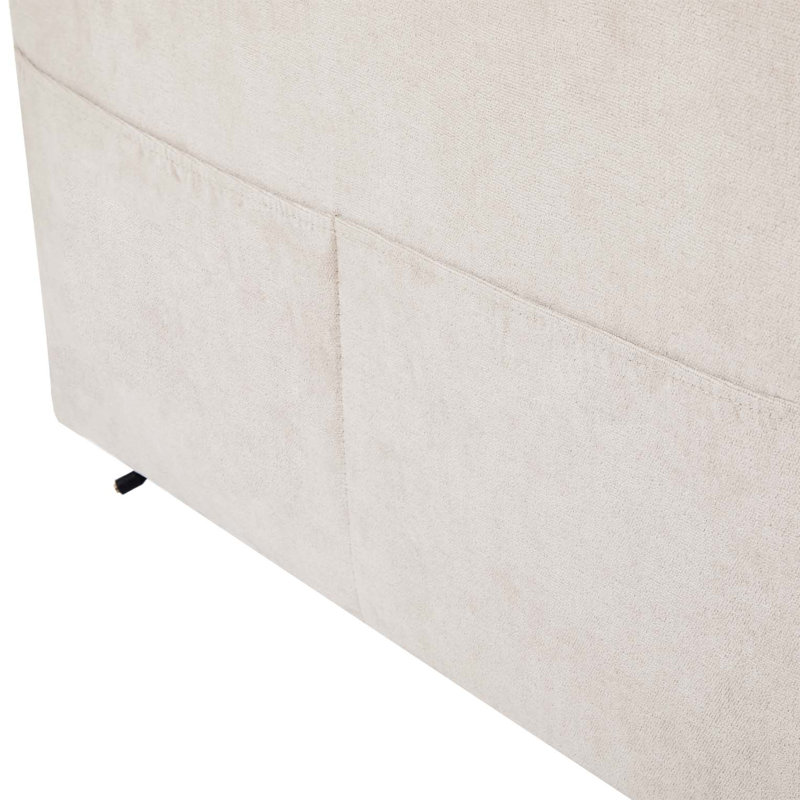 Canapé en chenille avec accoudoirs carrés, Beige