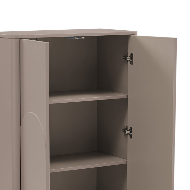 Ella 32" Modern Accent Cabinet with Adjustable Shelves in Mocha, Mocha