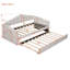Twin Upholstered Daybed with Trundle, Velvet Sofa Bed with USB Ports, Storage Pockets, No Box Spring Needed,Beige-118775525