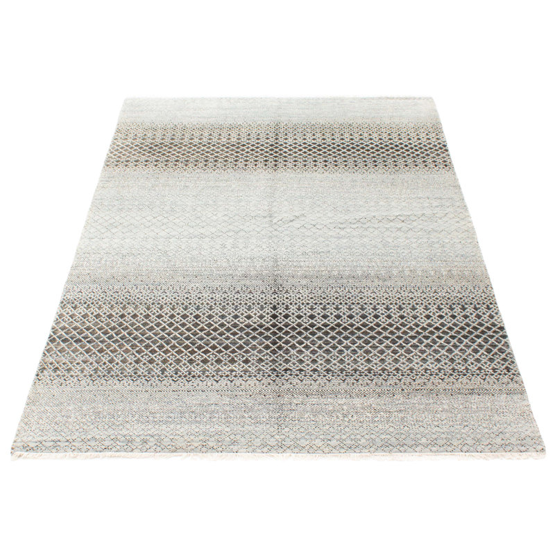 Tapis gris ombre en soie 6 pi 0 po x 8 pi 9 po