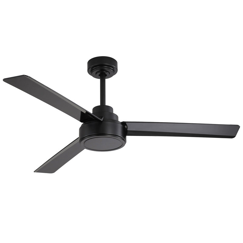 52" Ceiling Fan Without Light, 3 Abs Blades Farmhouse Ceiling Fan With Remote Control 6-Speed Reversible Dc Motor For Living Room Bedroom Kitchen