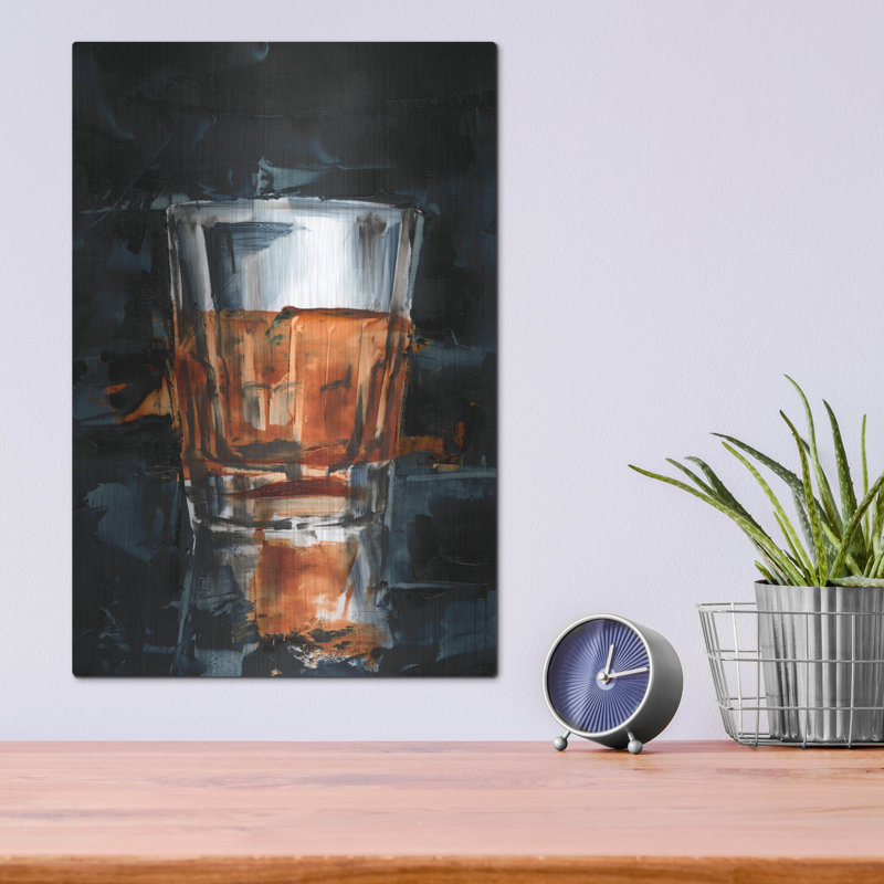 «Bourbon Glass 2» par Ethan Harper, art mural en métal, H 16 po x l 12 po