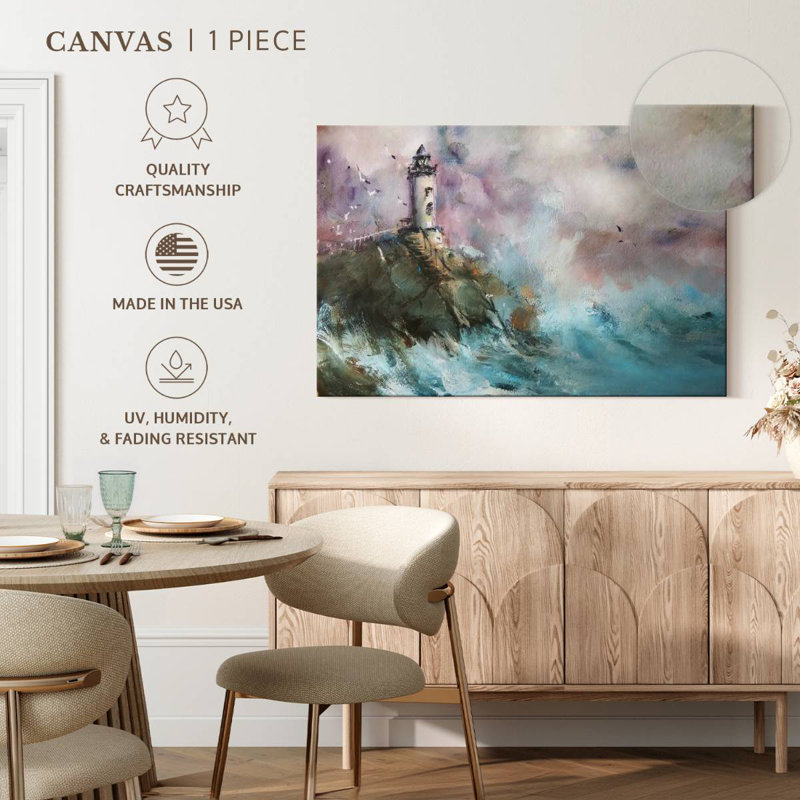 Aletra Cliffside Lighthouse, 34" H x 51" W