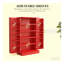 Armoire de cuisine rouge avec tablettes réglables