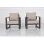 Ensemble de conversation d'extérieur en aluminium 5 pièces avec 2 fauteuils club, 2 repose-pieds et table de bout avec coussin-131406326-131406329