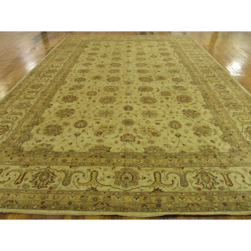 Tapis de zone en laine 15 pi 3 po x 23 pi 8 po one-of-kind noué la crème Huntingdon