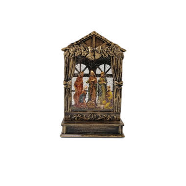 TOETOL Manger for Nativity Set for Inside Resin Scale Holy Family Nativity  Stable Creche Desk Tabletop Home Decor Collectable Christmas Decorations 7  inch 