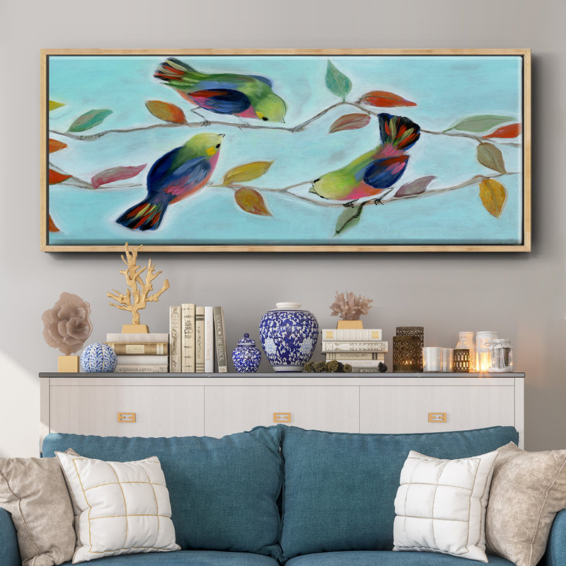 Bitty Birds I- Framed Canvas