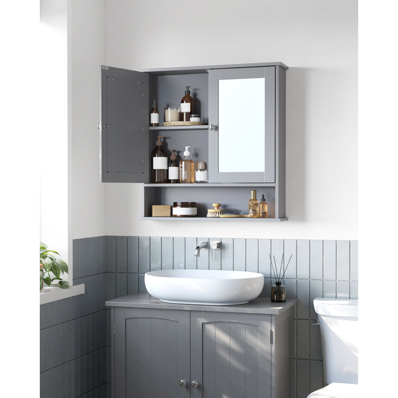 Refoel Bathroom Cabinet, Dove Grey, 58.50cm H x 56.5cm W x 13cm D