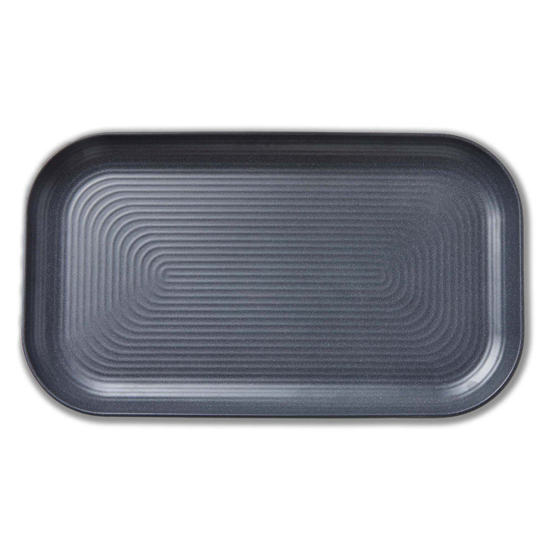 Boothe Melamine Rect Platter Sage, 1.2" H x 10" W x 17.3" D, Charcoal