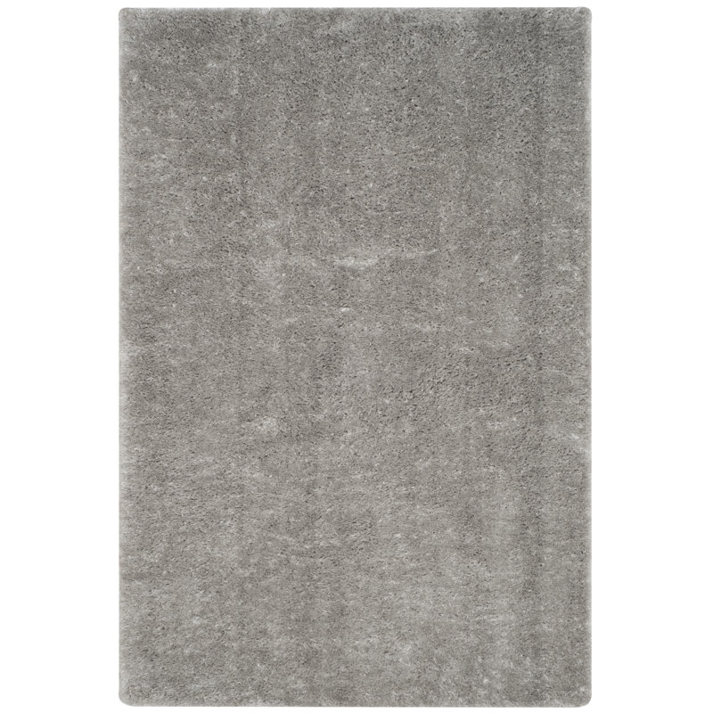 Tapis performance à poil long de couleur unie style indie Jaydn, Rectangle 6 pi 7 po x 9 pi 2 po