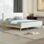 Structure de lit tapissier moderne blanc Boucle-689167188