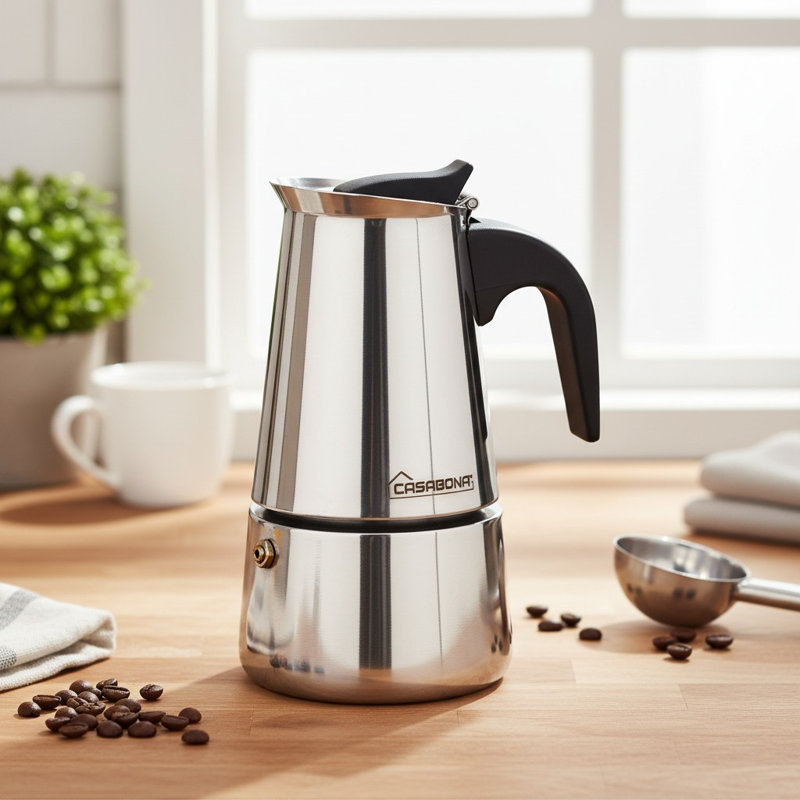 12 Cups Stainless Steel Stove Top Expresso Maker