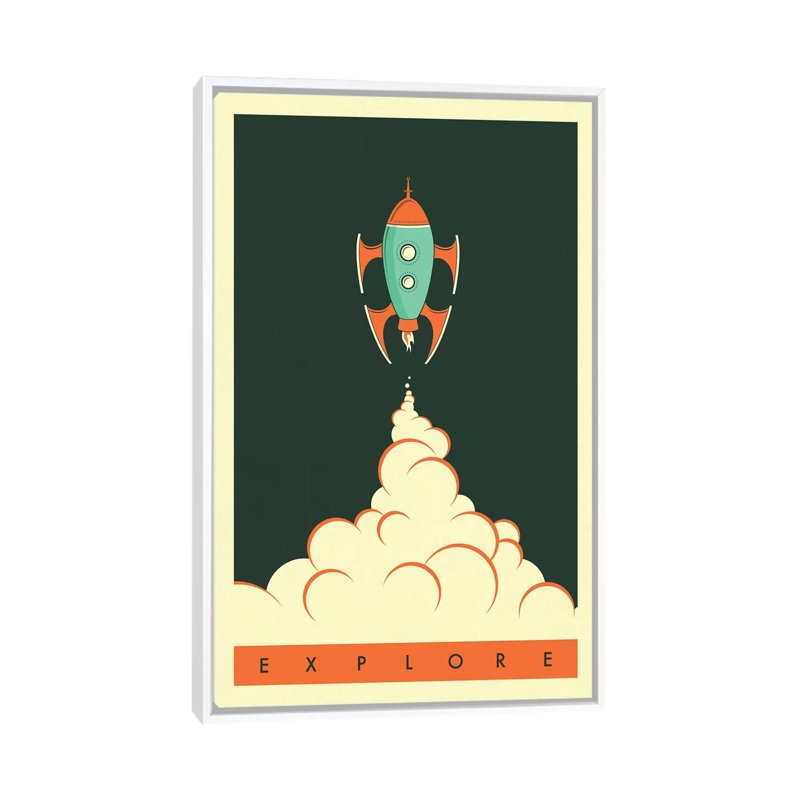 Explorez II, art encadré pour enfants, H 60 po x l 40po x P 1,5 po, Toile blanche encadrée